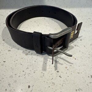Frye Black Leather Belt Size 32 with Metal Buckle